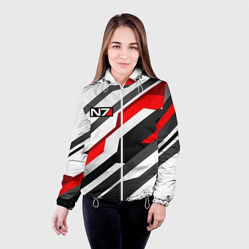 Женская куртка Mass effect - white uniform n7 / 3D-Белый – фото 4