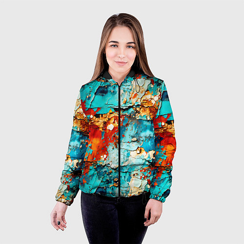 Женская куртка Голубая ржавчина / 3D-Черный – фото 4