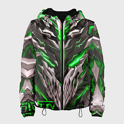 Женская куртка Зелёный неоновый кибер демон