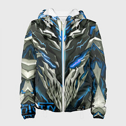 Женская куртка Синий неоновый кибер демон