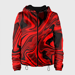Женская куртка Красно-чёрная пластичная абстракция