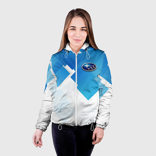 Женская куртка Subaru art / 3D-Белый – фото 4