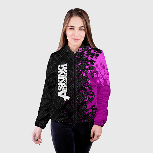 Женская куртка Asking Alexandria rock legends по-вертикали / 3D-Черный – фото 4