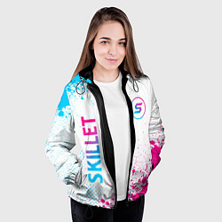 Куртка с капюшоном женская Skillet neon gradient style вертикально, цвет: 3D-черный — фото 2