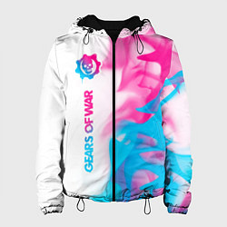 Женская куртка Gears of War neon gradient style по-вертикали