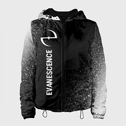 Куртка с капюшоном женская Evanescence glitch на темном фоне по-вертикали, цвет: 3D-черный