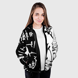 Куртка с капюшоном женская Астарион - знак на спине чб, цвет: 3D-черный — фото 2