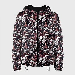 Женская куртка Текстура бело-бордовый пёстрая