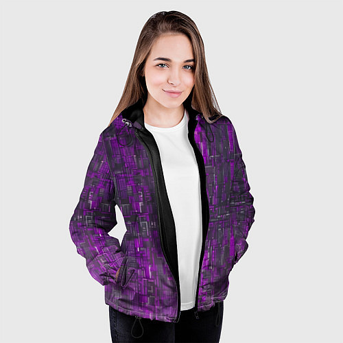 Женская куртка Фиолетовый металл модерн / 3D-Черный – фото 3