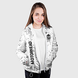 Куртка с капюшоном женская Motorhead glitch на светлом фоне вертикально, цвет: 3D-белый — фото 2