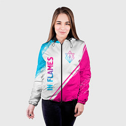 Куртка с капюшоном женская In Flames neon gradient style вертикально, цвет: 3D-черный — фото 2