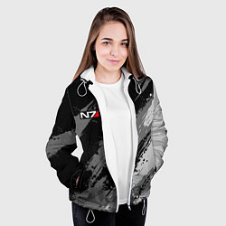 Куртка с капюшоном женская N7 - mass effect monochrome, цвет: 3D-белый — фото 2