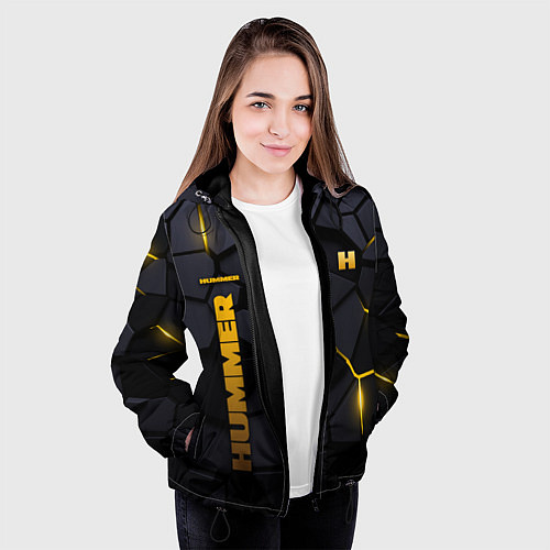 Женская куртка Hummer - плиты с эффектом свечения / 3D-Черный – фото 3