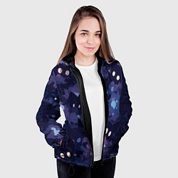 Куртка с капюшоном женская Фиолетовые котики, цвет: 3D-черный — фото 2