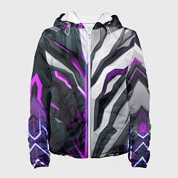 Куртка с капюшоном женская Броня адская и райская фиолетовая, цвет: 3D-белый