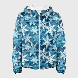 Женская куртка New Years pattern with snowflakes