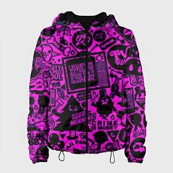 Куртка с капюшоном женская Абстракция ТВ шоу, цвет: 3D-черный