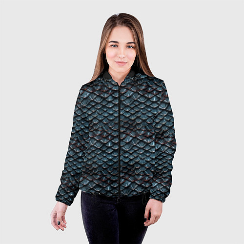 Женская куртка Dragon scale pattern / 3D-Черный – фото 4