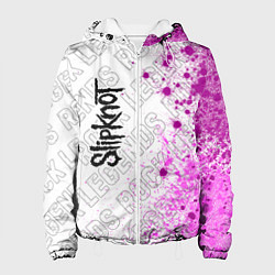 Куртка с капюшоном женская Slipknot rock legends по-вертикали, цвет: 3D-белый