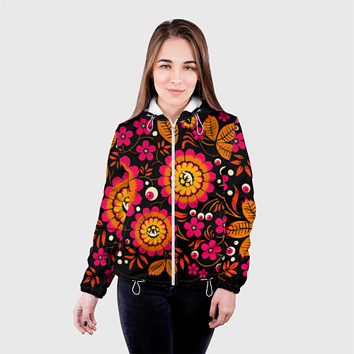 Женская куртка Хохлома параноидальная / 3D-Белый – фото 4