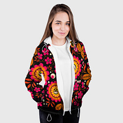 Куртка с капюшоном женская Хохлома параноидальная, цвет: 3D-белый — фото 2