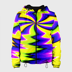 Женская куртка Неоновая фрактальная абстракция