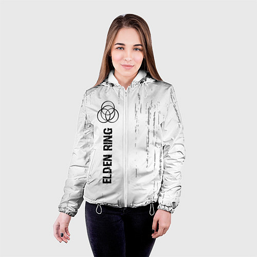 Женская куртка Elden Ring glitch на светлом фоне по-вертикали / 3D-Белый – фото 4