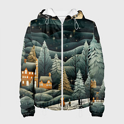 Женская куртка Зима в городе ожидание праздника