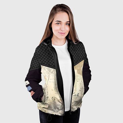 Женская куртка Черновики Пушкина / 3D-Черный – фото 3