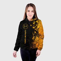 Куртка с капюшоном женская Twenty One Pilots - gold gradient по-вертикали, цвет: 3D-черный — фото 2