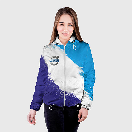 Женская куртка Вольво - триколор / 3D-Белый – фото 4