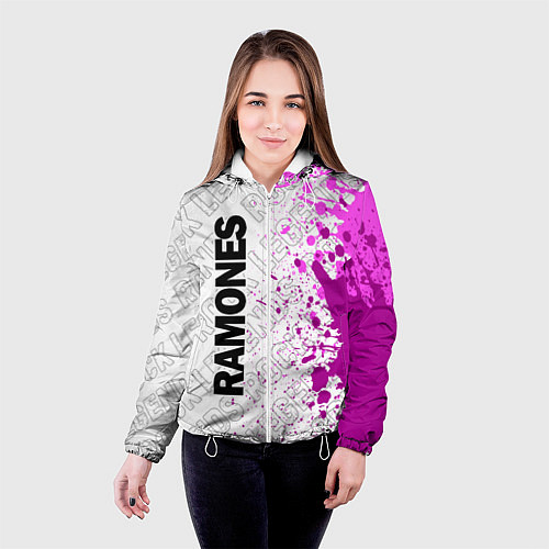 Женская куртка Ramones rock legends по-вертикали / 3D-Белый – фото 4