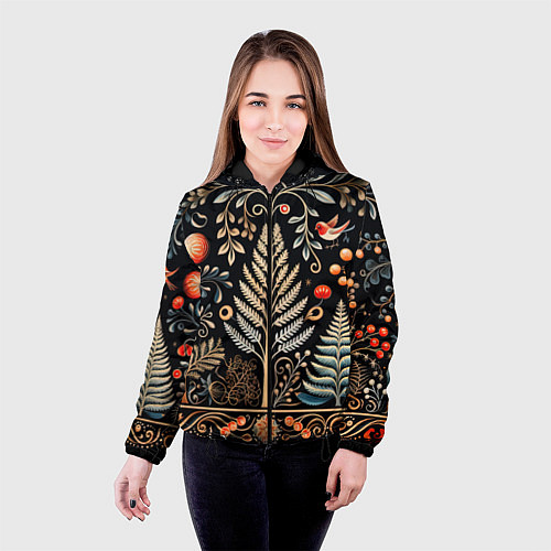 Женская куртка Зимняя вязь / 3D-Черный – фото 4