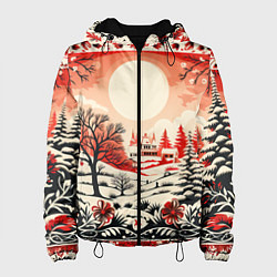 Женская куртка Новогодние орнаменты