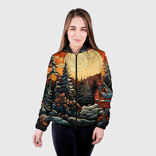 Женская куртка Волшебная роспись / 3D-Черный – фото 4