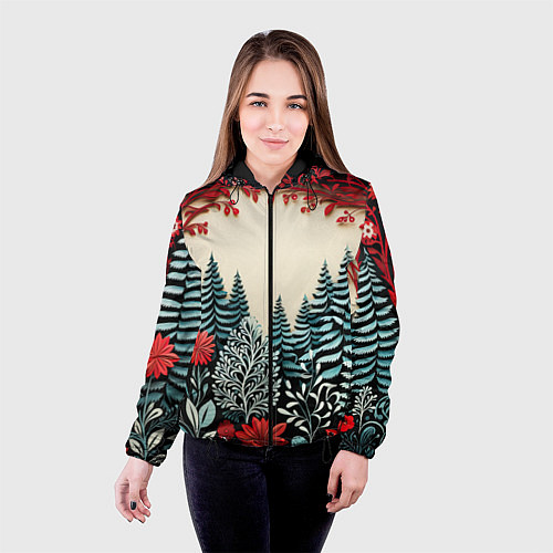 Женская куртка Зимнее кружево / 3D-Черный – фото 4