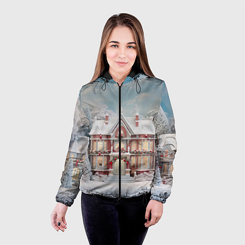 Женская куртка Звездное кружево новогодней ночи / 3D-Черный – фото 4