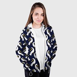 Куртка с капюшоном женская Ночная птица, цвет: 3D-белый — фото 2