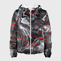 Куртка с капюшоном женская Красные узоры, цвет: 3D-белый