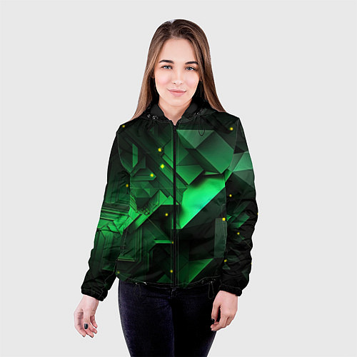 Женская куртка Визуальные иллюзии в геометрии / 3D-Черный – фото 4