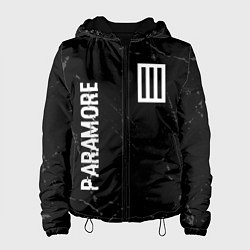 Куртка с капюшоном женская Paramore glitch на темном фоне вертикально, цвет: 3D-черный