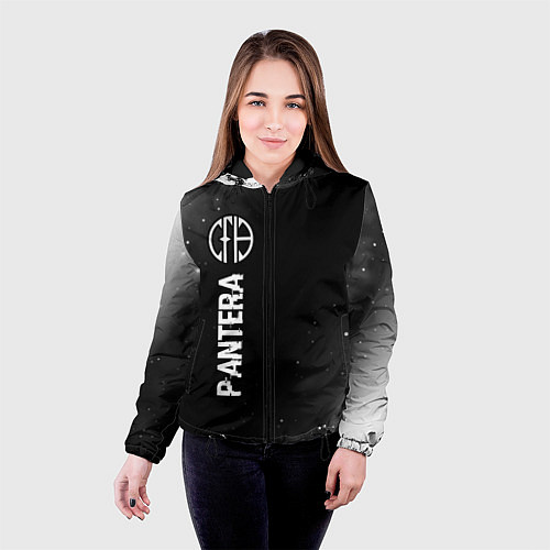 Женская куртка Pantera glitch на темном фоне по-вертикали / 3D-Черный – фото 4