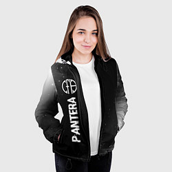 Куртка с капюшоном женская Pantera glitch на темном фоне по-вертикали, цвет: 3D-черный — фото 2