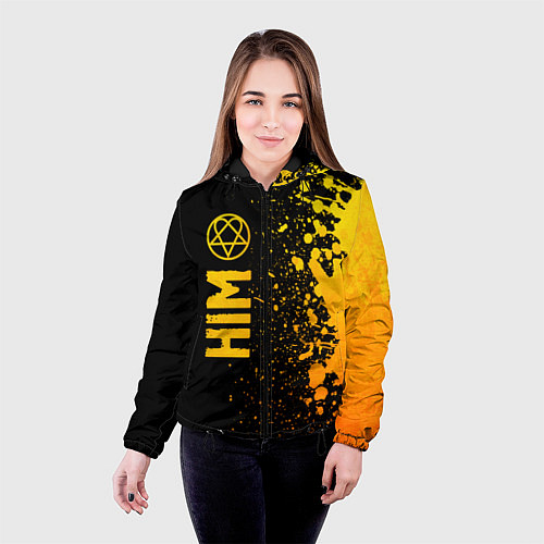 Женская куртка HIM - gold gradient по-вертикали / 3D-Черный – фото 4