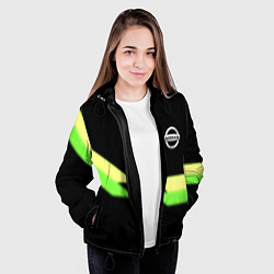 Куртка с капюшоном женская Nissan logo brend auto, цвет: 3D-черный — фото 2