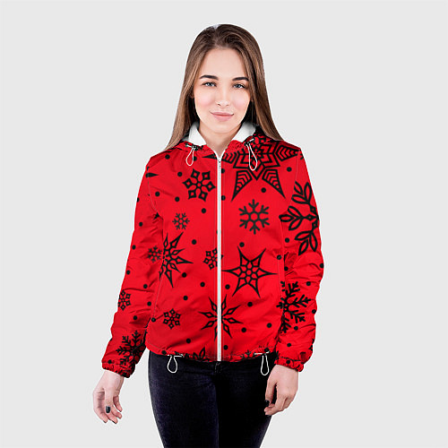 Женская куртка Праздничный снег / 3D-Белый – фото 4
