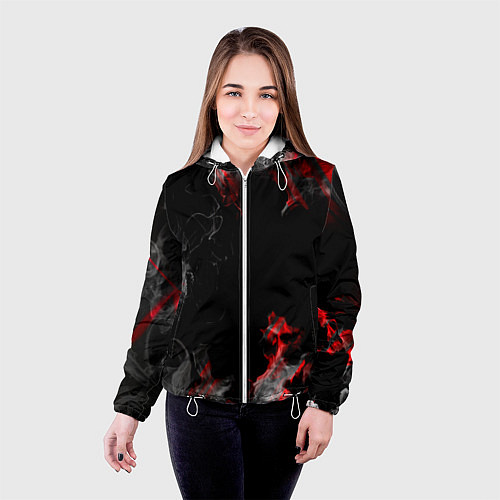 Женская куртка Дым и текстуры / 3D-Белый – фото 4