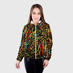 Куртка с капюшоном женская Африканская живопись, цвет: 3D-белый — фото 2