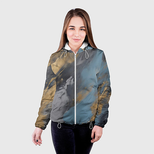 Женская куртка Мазки краски - нейросеть / 3D-Белый – фото 4