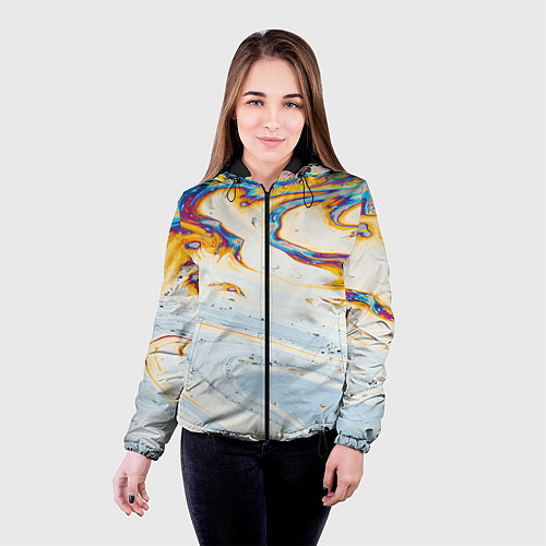 Женская куртка Магия масляного отражения / 3D-Черный – фото 4